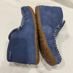 L.L. Bean Women’s Wicked Good Boot S8 Slippers  Suede, Shearling RubberSole NEW